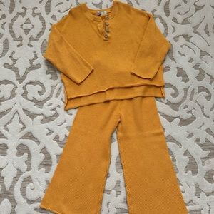 Free People Mustard Two Piece Set Size Medium